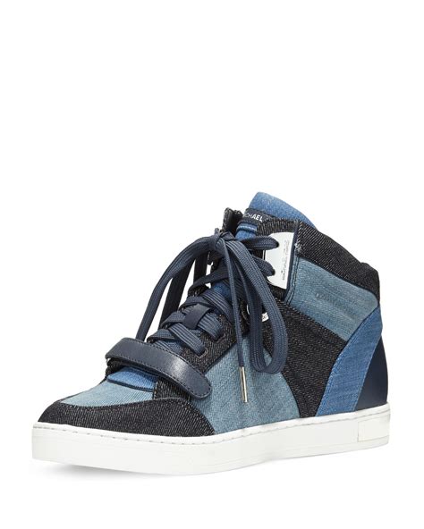 michael kors high-top sneakers|Michael Kors denim sneakers.